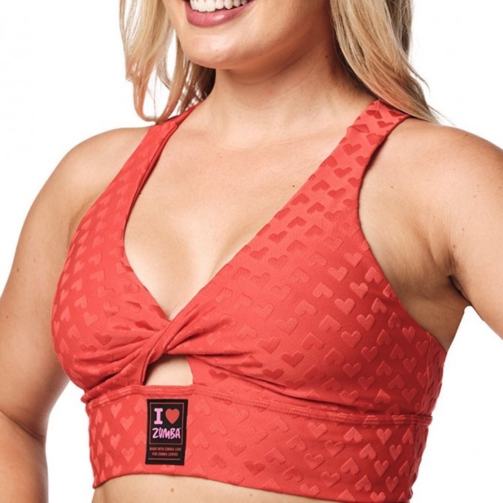 Zumba Love Twist Bra - Red (Women's Size Medium)